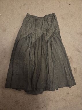 Coldwater Creek Olive Green Tiered Maxi Skirt